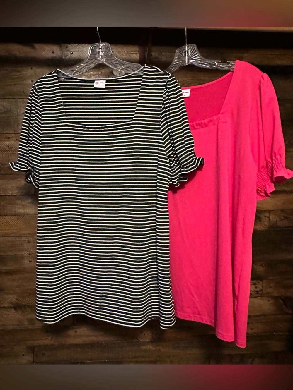 WIHOLL Square Neck Ruffle Sleeve Tops Lot of 2